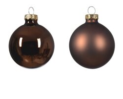 Decoris Kerstbal glas shiny-matt mix - afbeelding 2