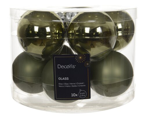 Decoris Kerstbal glas shiny, matt mix - afbeelding 1