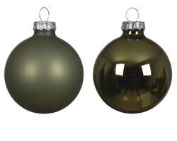 Decoris Kerstbal glas shiny, matt mix - afbeelding 2