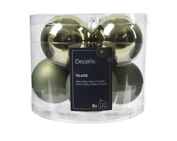 Decoris Kerstbal glas shiny, matt mix - afbeelding 1