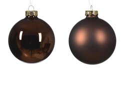 Decoris Kerstbal glas shiny-matt mix - afbeelding 2