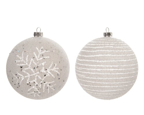 Decoris Kerstbal kunststof ice finish 2ass