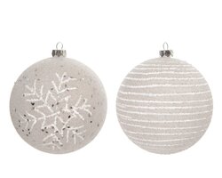 Decoris Kerstbal kunststof ice finish 2ass