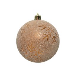 Decoris Kerstbal kunststof sneeuwvlok amber