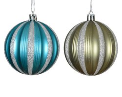 Decoris Kerstbal plastic 2ass
