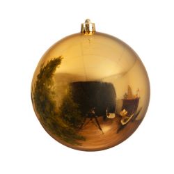 Decoris Kerstbal Plastic Glans Licht Goud dia25cm
