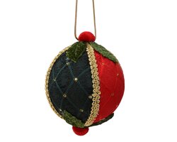 Decoris Kerstbal polyester fluweel