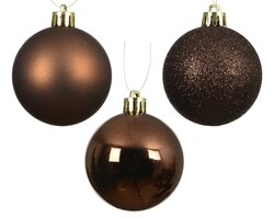 Decoris Kerstbal polystyreen sh-m-glitter mix - afbeelding 3