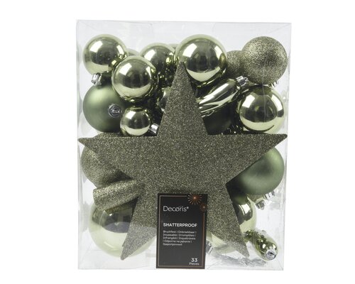 Decoris Kerstbal polystyreen sh, mt, gl mix - afbeelding 1