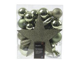 Decoris Kerstbal polystyreen sh, mt, gl mix - afbeelding 1