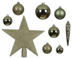 Decoris Kerstbal polystyreen sh, mt, gl mix - afbeelding 2