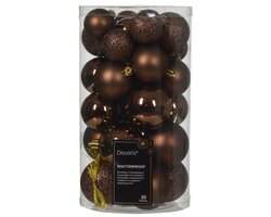Decoris Kerstbal polystyreen sh-mt-glitter mix - afbeelding 1