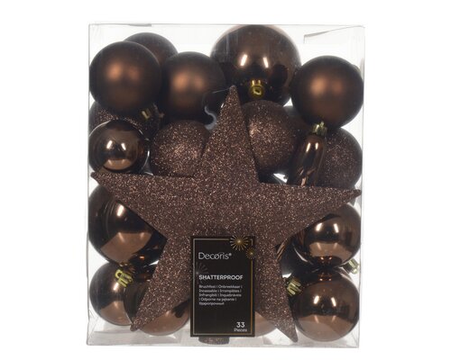 Decoris Kerstbal polystyreen sh-mt-glitter mix - afbeelding 1