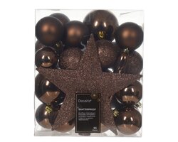 Decoris Kerstbal polystyreen sh-mt-glitter mix - afbeelding 1