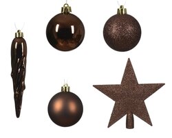 Decoris Kerstbal polystyreen sh-mt-glitter mix - afbeelding 2