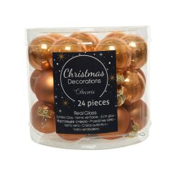 Decoris Kerstballen glas D2.5cm mix amber
