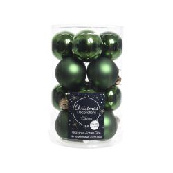 Decoris Kerstballen glas D3.5cm mix dennengroen
