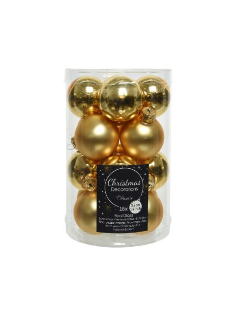 Decoris Kerstballen glas D3.5cm mix licht goud
