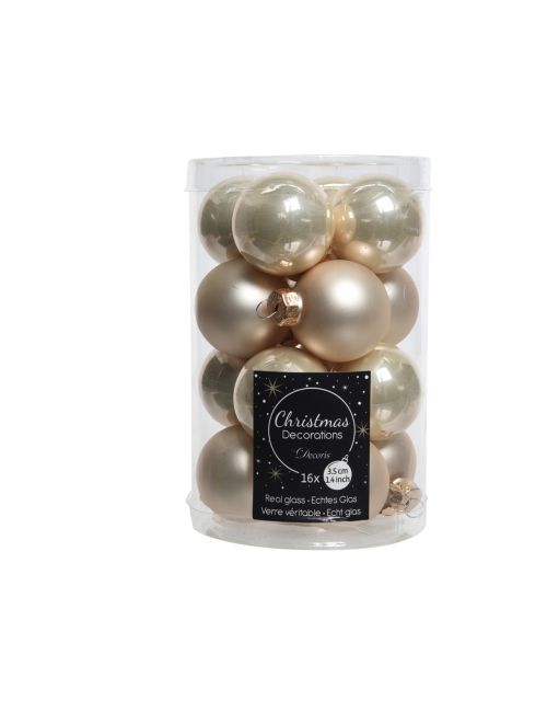 Decoris Kerstballen glas D3.5cm mix parel