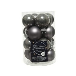 Decoris Kerstballen glas D3.5cm mix warm grijs