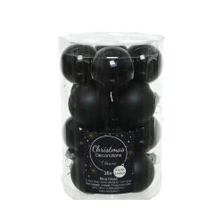 Decoris Kerstballen glas D3.5cm mix zwart