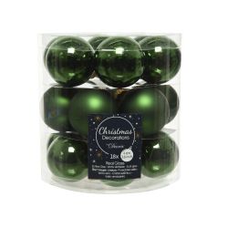 Decoris Kerstballen glas D4cm mix dennengroen