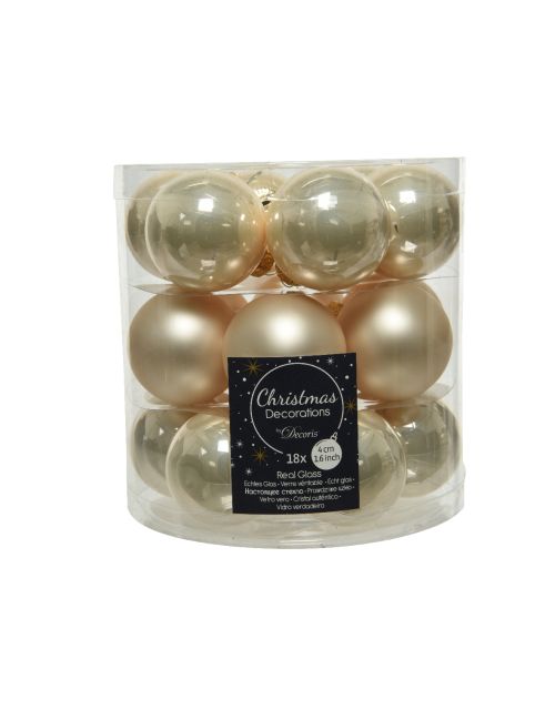 Decoris Kerstballen glas D4cm mix parel