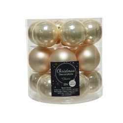 Decoris Kerstballen glas D4cm mix parel