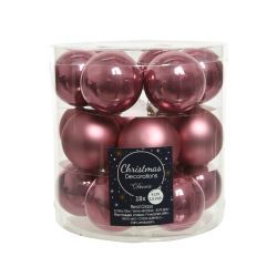Decoris Kerstballen glas D4cm mix velours roze
