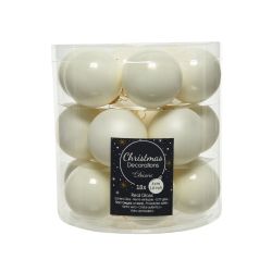 Decoris Kerstballen glas D4cm mix wolwit
