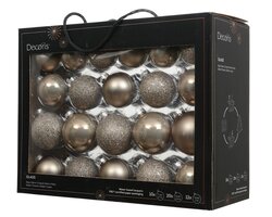 Decoris Kerstballen glas enamel,matt,glitter,transparent mix - afbeelding 1