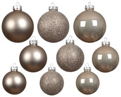 Decoris Kerstballen glas enamel,matt,glitter,transparent mix - afbeelding 2