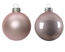 Decoris Kerstballen glas enamel,matt mix - afbeelding 2