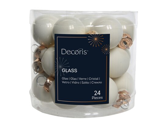 Decoris Kerstballen glas enamel,matt mix - afbeelding 1