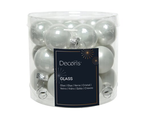 Decoris Kerstballen glas enamel,matt mix - afbeelding 1