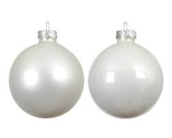 Decoris Kerstballen glas enamel,matt mix - afbeelding 2