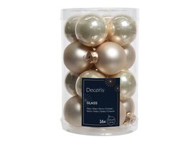 Decoris Kerstballen glas enamel,matt mix - afbeelding 1