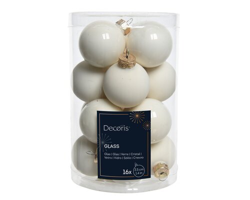 Decoris Kerstballen glas enamel,matt mix - afbeelding 1