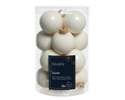 Decoris Kerstballen glas enamel,matt mix - afbeelding 1
