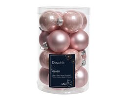 Decoris Kerstballen glas enamel,matt mix - afbeelding 1