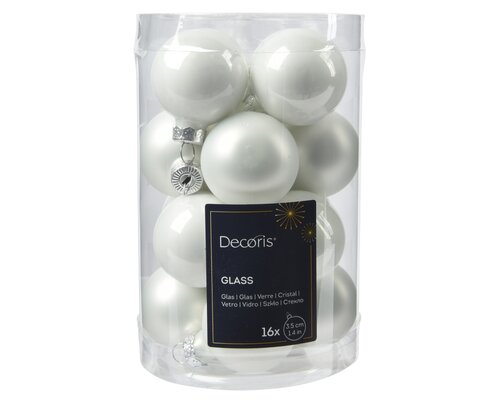 Decoris Kerstballen glas enamel,matt mix - afbeelding 1