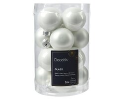 Decoris Kerstballen glas enamel,matt mix - afbeelding 1