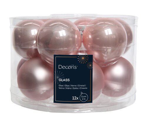 Decoris Kerstballen glas enamel,matt mix - afbeelding 1