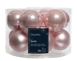 Decoris Kerstballen glas enamel,matt mix - afbeelding 1