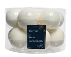 Decoris Kerstballen glas enamel, matt mix - afbeelding 1
