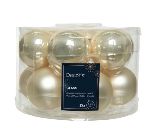 Decoris Kerstballen glas enamel, matt mix - afbeelding 1