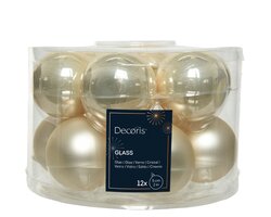 Decoris Kerstballen glas enamel, matt mix - afbeelding 1