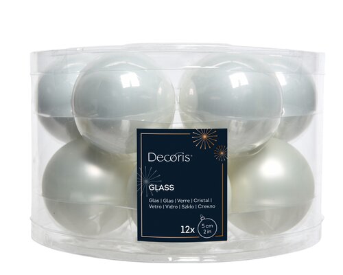 Decoris Kerstballen glas enamel,matt mix - afbeelding 1