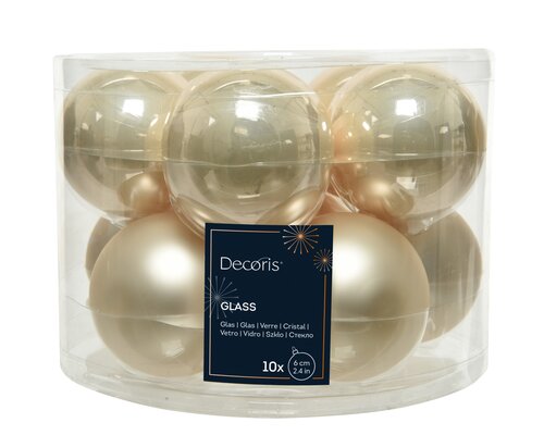 Decoris Kerstballen glas enamel,matt mix - afbeelding 1