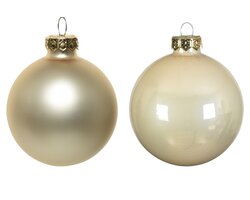 Decoris Kerstballen glas enamel,matt mix - afbeelding 2